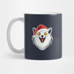 Mad arctic fox Santa Mug